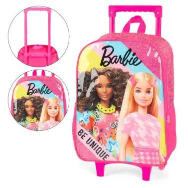 Imagem de Mochila de Rodinhas Infantil Barbie Amigas Fashion, Pink