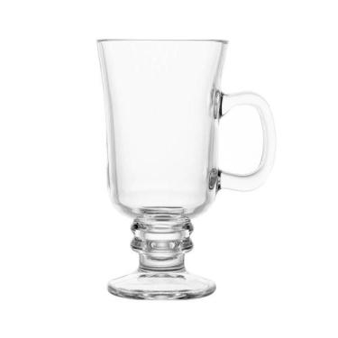 Imagem de Conjunto 6 Taças de Cappuccino com Alça e Pé 115ml Vidro - Wolff