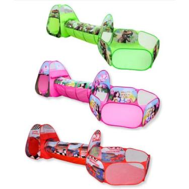 Imagem de Toca Barraca Infantil Colorida 3 Em 1 Túnel Piscina - DM TOYS, Verde