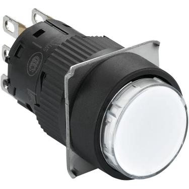 Imagem de Botão de Pressão Monolítico Luminoso XB6EAW1B1P Ação por Impulso com LED Integral Branco Schneider Electric