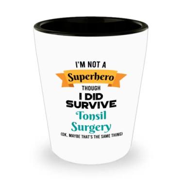 Imagem de Copo de shot para sobrevivente de cirurgia de tonsil - Presentes para sobreviventes de cirurgia de amígdalas - Vidro de tiro de cerâmica engraçado