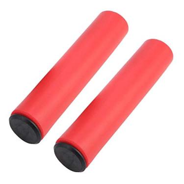 Imagem de Capa de alça de mão, alça de bicicleta de silicone elástico 1 par para scooter de acrobacias(vermelho)