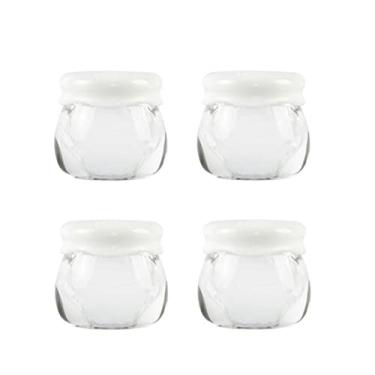 Imagem de Recipientes de viagem para artigos de higiene pessoal, pacote com 4 frascos de amostra, cremes acrílicos recarregáveis com tampas, pote de acessórios pequenos para rosto e mãos, creme corporal gel
