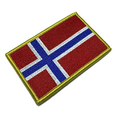 Imagem de BP0054V21 Bandeira Noruega Patch Bordado Fecho Contato