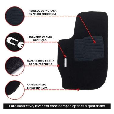 Imagem de Tapete Automotivo Para Vw Gol G3 Ano 2000 Até 2005 Bordado