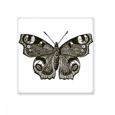 Imagem de Borboleta com asa escura cor escura azulejo de cerâmica brilhante decalque pedra adornada tijolo vitrificado