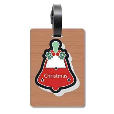 Imagem de Sinos de Natal com ícone de desenho animado de Natal e etiqueta para cartão de bagagem
