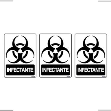 Imagem de Combo 3 Adesivos De Sinalização Lixo Infectante 15x20 Ekomunike - S-244 F9e
