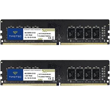 Imagem de Timetec Kit de 16 GB (2 x 8 GB) DDR4 2133 MHz PC4-17000 Non-ECC Unbuffered 1.2V CL15 1Rx8 Single Rank 288 Pin UDIMM Desktop PC Memória RAM Atualização (Kit de 16 GB (2 x 8 GB))