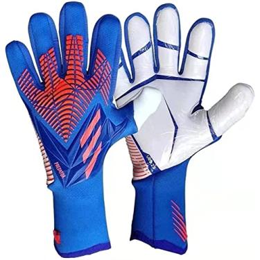 Imagem de Luvas de goleiro, luvas de futebol juvenil, luvas de goleiro de futebol de látex masculino profissional, luvas de goleiro de futebol com proteção de dedos para treinamento e partida
