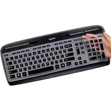 Imagem de Capa de teclado para teclado sem fio Logitech MK320 K330 MK335 YR002/Y-R0009, película protetora de silicone ultrafina Logitech MK320 K330 MK335 acessórios-preta
