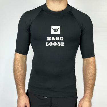 Imagem de Camiseta Hang Loose Lycra Surf Boarder Preto-Masculino