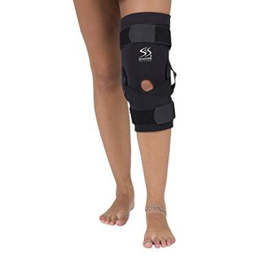 Imagem de SalvaPé Joelheria de Newprene com Cintas Cruzadas, Alfa, Preto, GG