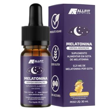 Imagem de Melatonina liquida em gotas sublingual, vegano, 30ml, All Fit Nutrition (Maracujá)