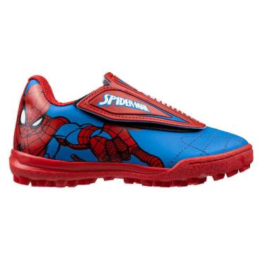 Imagem de Chuteira Dray Futsal Marvel Homem Aranha Infantil Vemelho/Azul