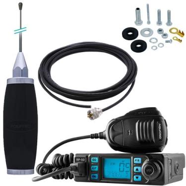 Imagem de Rádio Móvel Px 80 Canais Rp-50 Antena Inox 2,70m Cabo 5,5m Parafusos A