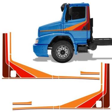 Imagem de Kit Adesivo Faixa Lateral Caminhão Mercedes Benz Mb 1620 L - Resitank,