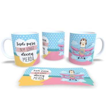 Imagem de Canecas de Porcelana Branca Personalizadas Ihama Irritada (indo parabem longe)