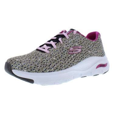 Imagem de Skechers Tênis feminino Arch Fit Sprinting Spots tamanho 10, cor: natural/preto, Natural/preto, 40