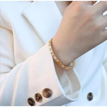 Imagem de Pulseira Bracelete Algarismos Numeros Romanos Feminino/Masculino Casal
