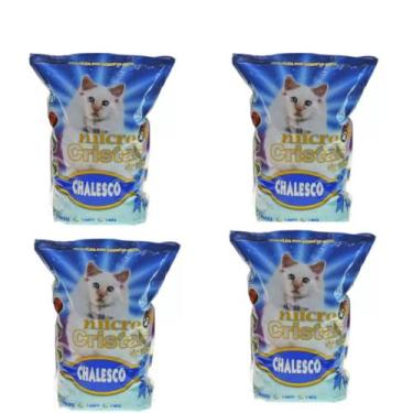 Imagem de Kit c/ 4 Areia Higienica Micro Cristais Sílica 1,8kg Higiene - Chalesc