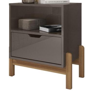 Imagem de Mesa de Cabeceira 1 Gaveta 004015 Cinza Perola DCASA - CASA D, Cinza P