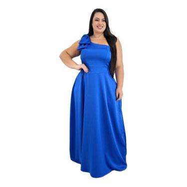 Imagem de Vestido Festa Longo Plus Size De Um Ombro Só Laço + Gravata - Lia Bent