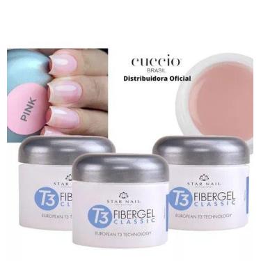 Imagem de Kit 3 Gel T3 Fibergel Pink Cuccio - 28g