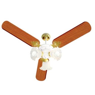 Imagem de Venti-Delta New Zeta Ventilador de Teto 3 Velocidades com Luminária 220v Branco/Mogno