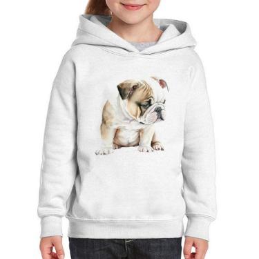 Imagem de Moletom Infantil Cachorro Buldogue Inglês - Foca na Moda, Branco, 2