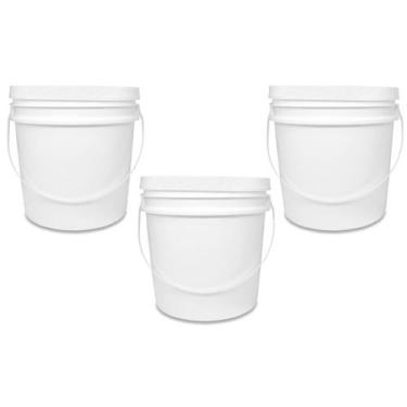Imagem de Kit 03 Baldes 10L com Tampa Hermética e Alça Reforçada para Alimentos 