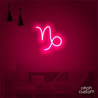 Imagem de luminaria letreiro Neon Led Signo Capricórnio 50x50 luminoso decoração