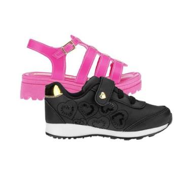 Imagem de Tenis de Menina e Sandalia Papete - KIT 2 PARES Tam 28 ao 34 - Sapatin