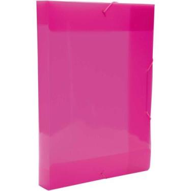 Imagem de Pasta ABA Elástica Plástica Ofício 40MM PINK Delloline - Pacote com 10