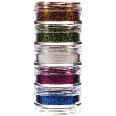 Imagem de Pintura Facial PÓ Glíter 4G  KIT com 5 Cores - Colormake