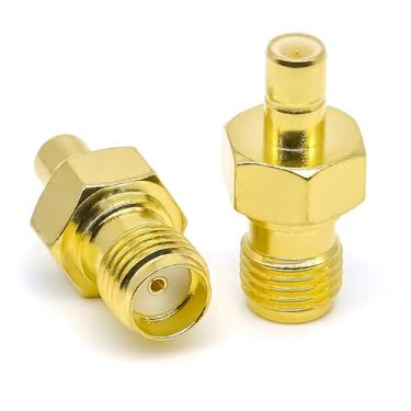 Imagem de Ahoaepy Adaptador de antena SMA para SMB, conector SMA fêmea para SMB macho, adaptador de rádio cabo coaxial SMA SMB de baixa perda para antena aérea de carro DAB, áudio, roteador, vídeo
