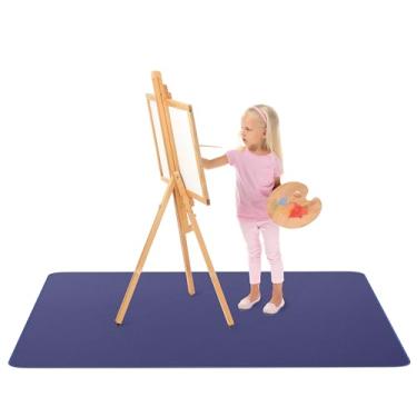 Imagem de MonsterMat Tapete super jumbo para respingos – 152,4 cm x 152,4 cm, extra grande, impermeável, lavável e protetor para pisos e mesas durante artes, artesanato, pintura, brincadeira e bagunça (azul