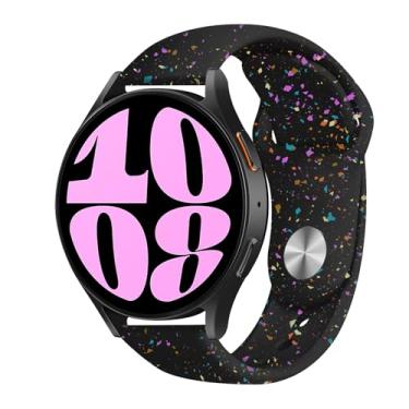 Imagem de HAYONLIY Pulseiras compatíveis com Samsung Galaxy Watch 7/FE/6/5/4 de 40 mm e 44 mm/Watch 6 Classic de 43 mm e 47 mm/Watch 5 Pro de 45 mm/Watch 4 Classic de 42 mm e 46 mm, pulseira de silicone macio