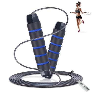 Imagem de Emazerom Corda de pular para mulheres, homens e crianças, corda de pular ajustável com rolamentos de esferas, corda de pular profissional com alças de espuma, cordas de salto de velocidade rápida sem