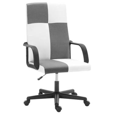 Imagem de Cadeira de escritório, cadeira de mesa de escritório em casa, cadeira de trabalho estofada de tecido com encosto alto, cadeira de leitura de computador ajustável para estudo de rolamento ajustável com