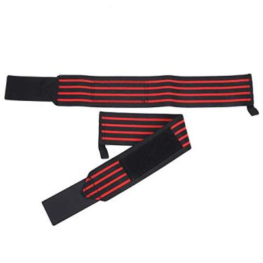 Imagem de VGEBY Wrist Wraps 1Pair/Set High Strength Nylon Fitness Lifting Wrist Protect Wraps Training Compression Wrist Support Brace for Powerlifting Strength Training(red Black) Power Training Products