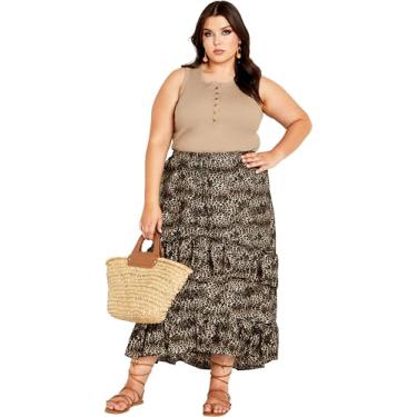 Imagem de City Chic Roupa feminina City Chic plus size saia brinley, Mini leopardo acastanhado, 50