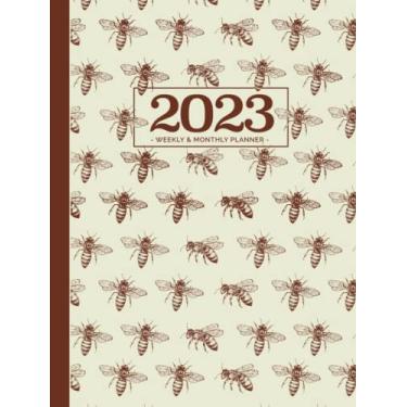 Imagem de 2023 Planner Large | Classic Bumble Bees on Cream Hardcover: Weekly & Monthly Planner/January to December Appointment Book (US Federal Holidays, Moon Phases, Goals, Notes)