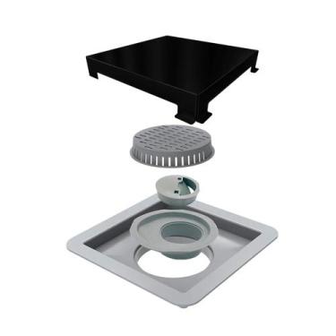 Imagem de Ralo Linear 15x15 cm Square em Inox Black Matte 4243 Elleve