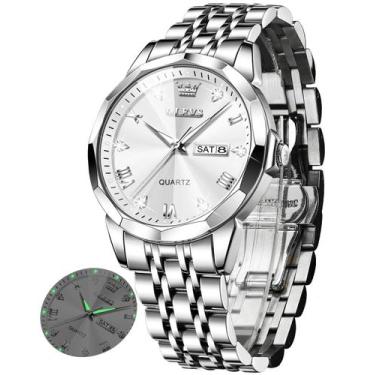 Imagem de Relógio OLEVS Big Face Luxuoso Unissex com Diamantes - À Prova D'Água