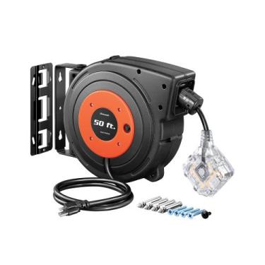 Imagem de Carretel de cabo de extensão retrátil DEWENWILS 50 pés 14/3C SJTOW