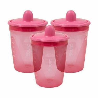 Imagem de Kit 3 Copos de Transição Menina e Menino Clingo