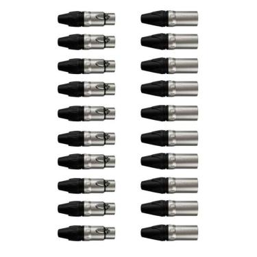 Imagem de Kit Conectores Xlr 1003 1013 20un (10 Machos-10 Femeas) Wireconex [f108]