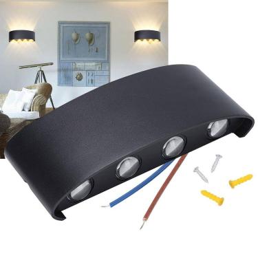 Imagem de Arandela Luminaria 8w Parede 8 Fachos Iluminaçao Led Casa Condominio Predio Comercio Decoraçao Varanda