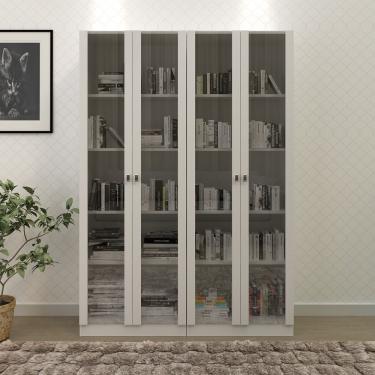 Imagem de Cj 2 estante tecnomobili ME4115 2PT vidro